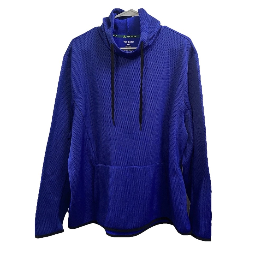 TEK GEAR Royal Blue Men's Performance Fleece Pullover Hoodie Swtshrt SZ. XXL-EUC